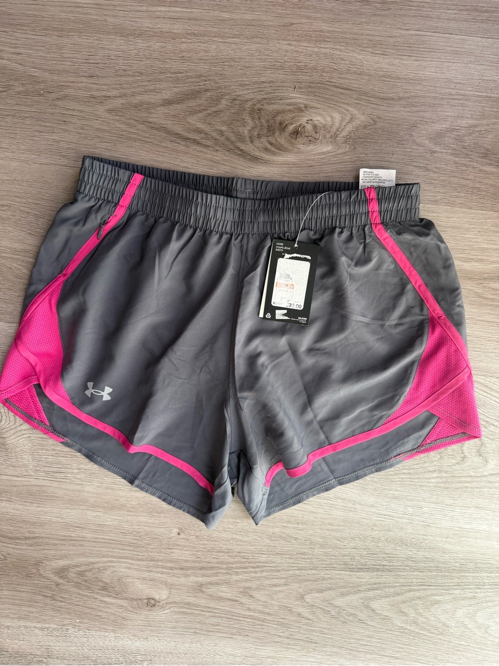 Under Armour Gray and Pink Women's Athletic Shorts